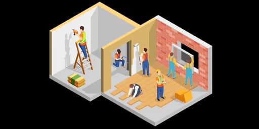 Équipe réalisant la rénovation complète d’un logement