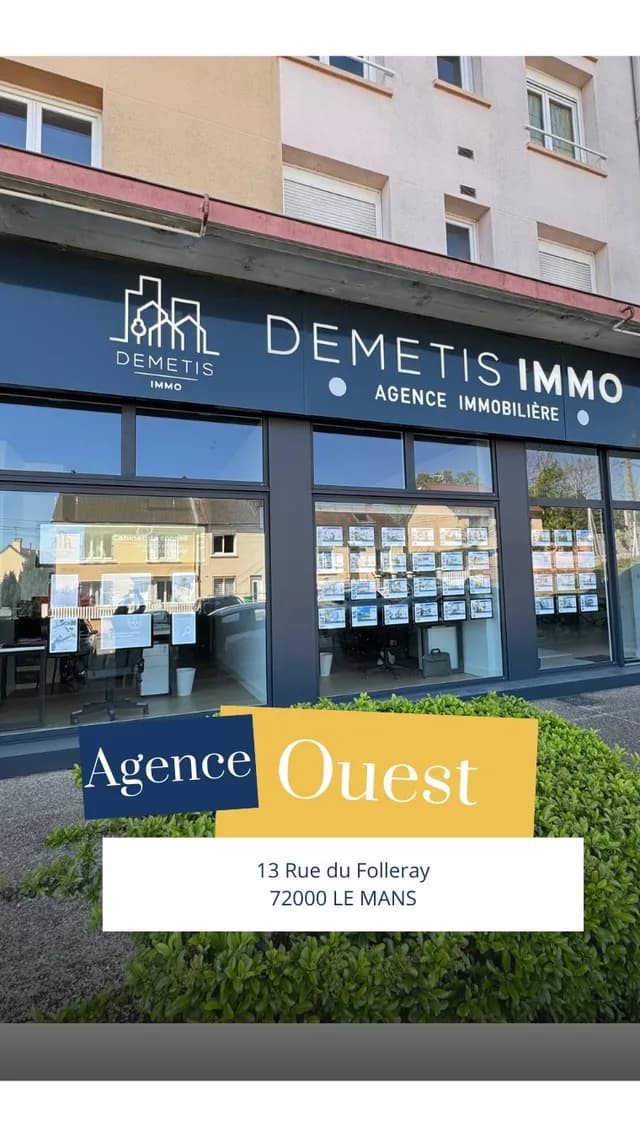 Devanture de l’agence Ouest Demetis Immo au Mans