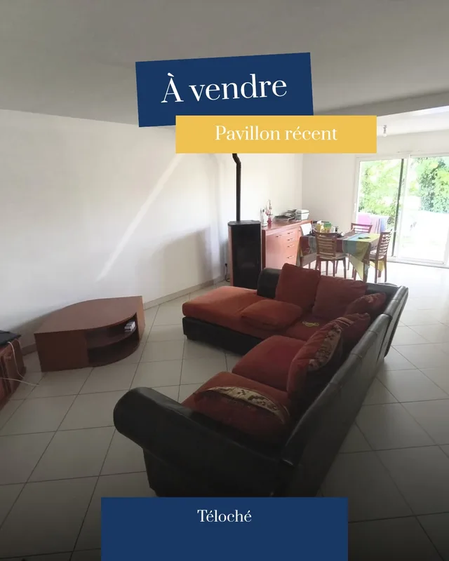 Pièce de vie d’un pavillon présenté à Teloché